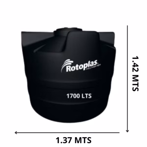 Rotoplas 1700 lts negro bicapa