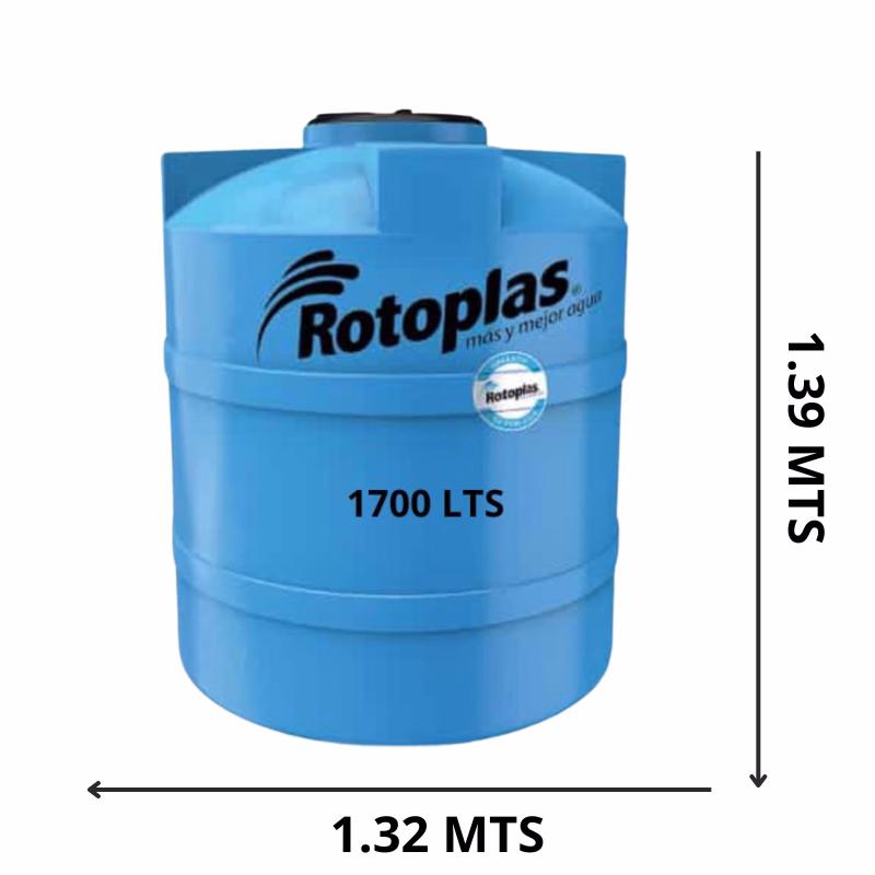 Sin título (800 x 800 px) - 21 Cisterna 1,700 lts azul tricapa - Imagen 1