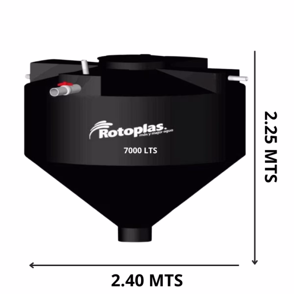 Biodigestor 7,000 lts autolimpiable negro - Imagen 1