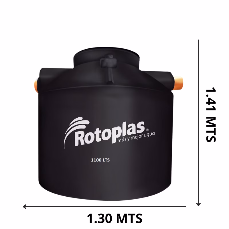 Sin título (800 x 800 px) - 36 Fosa septica 1,100 lts negra unicapa negra - Imagen 1
