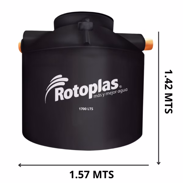 Fosa septica 1,700 lts negra unicapa negra - Imagen 1