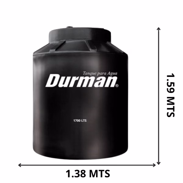 Durman 1700 lts negro bicapa - Imagen 1
