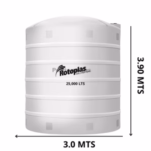 Rotoplas 25,000 lts neutro transparente