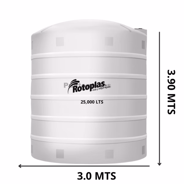 Rotoplas 25,000 lts neutro transparente - Imagen 1