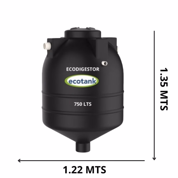 Ecodigestor ecotank 750 lts autolimpiable - Imagen 1